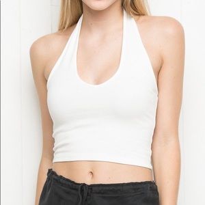 NWOT White Brandy Melville Halter Crop Top